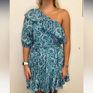 Rhode Ozzie Dress in Aqua Lotus.